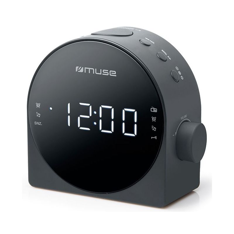 RADIO REVEIL MUSE Fm 2alarm Regl Auto Heure Noir M 185 CR