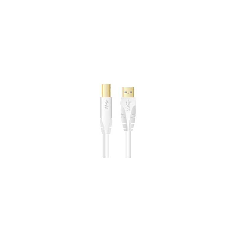CONNECTIQUE INFORMATIQUE () SINOX USB-A M - USB-B M 5 0M BLANC SXC 4105