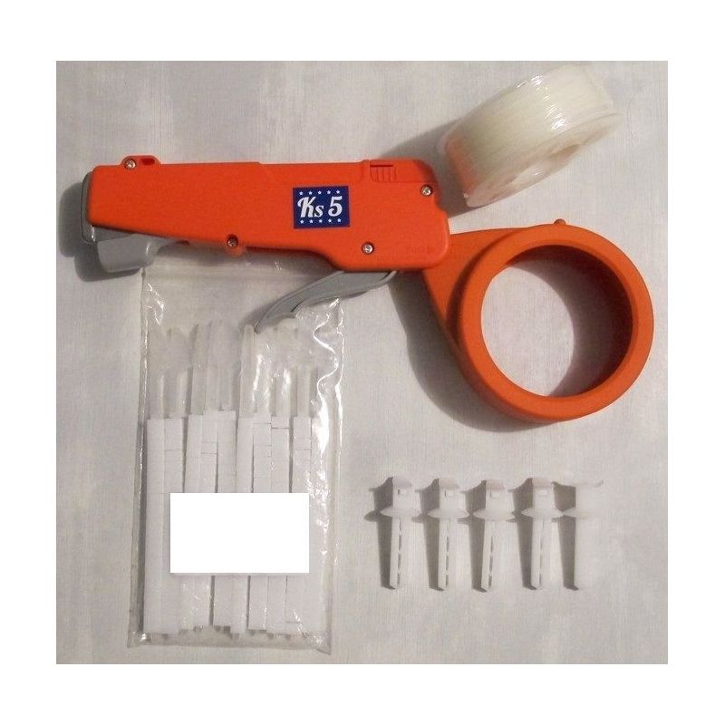 COLLIER ADHESIF PONTET KS5 Kit Blanc 1 Pistolet Bobine 15 510-W