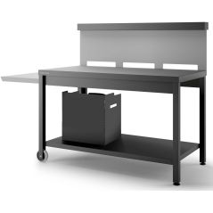 CHARIOT CAPOT PLANCHA FORGE ADOUR Table Roulante+cred Acier Noir TRCA NG 1