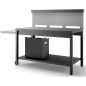 CHARIOT CAPOT PLANCHA FORGE ADOUR Table Roulante+cred Acier Noir TRCA NG 1