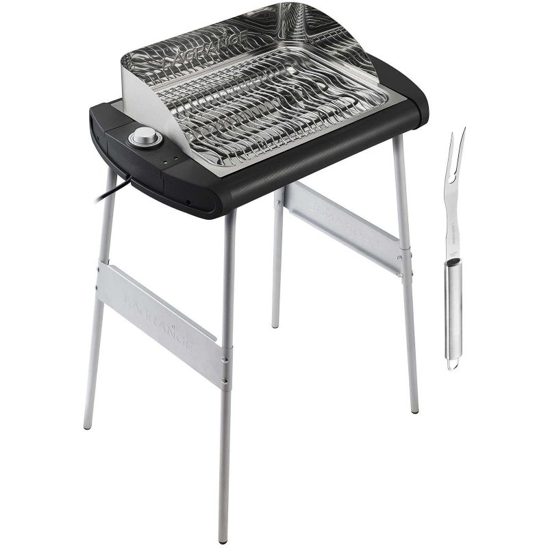BARBECUE ELECTRIQUE LAGRANGE Pieds 40x28 2300w Noir Inox 319005