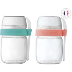 ACCESSOIRE YAOURTIERE SORBETIE LAGRANGE 2pots Yaourt A Emporter Corail 440402