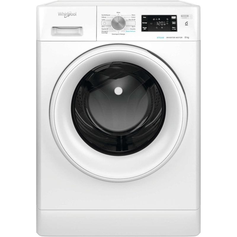 LAVE LINGE FRONTAL WHIRLPOOL POSE LIBRE 1400t 8kg Fn Vap Induc 14prg 7 FFBS8469WVFR