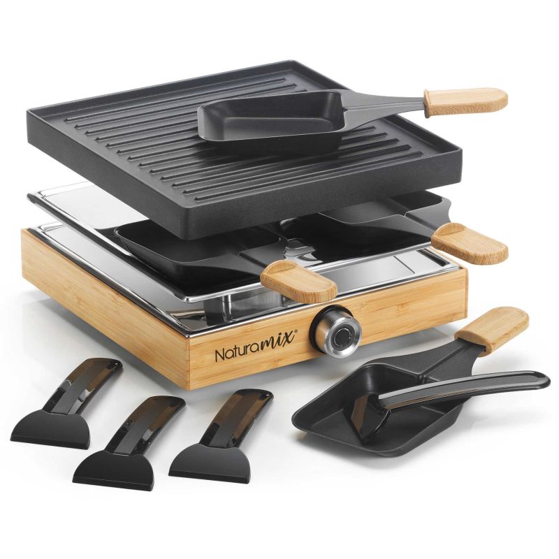 RACLETTE NATURAMIX Raclettetgrill 4pers 4poelons RACWOOD-4