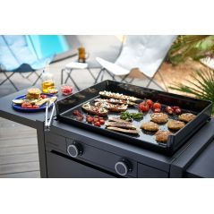 PLANCHA GAZ FORGE ADOUR 60cm Email 2bruleurs Piezzo Ac MODERNG60AN