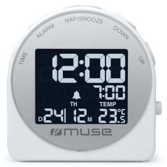 RADIO REVEIL MUSE Reveil Led Datetemp Blanc M09CW