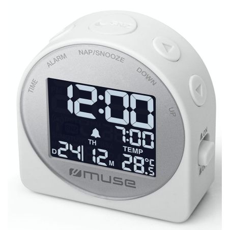 RADIO REVEIL MUSE Reveil Led Datetemp Blanc M09CW