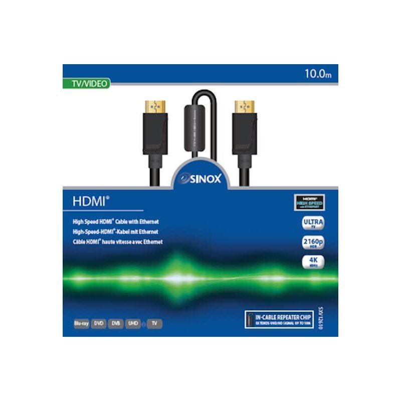 CABLES PERI HDMI SINOX Hdmi Hswe 4k60hz Hdr 18gbps Bo SXV 12610 CABLES PERI HDMI SINOX Hdmi Hswe 4k60hz Hdr 18gbps Bo SXV 12610