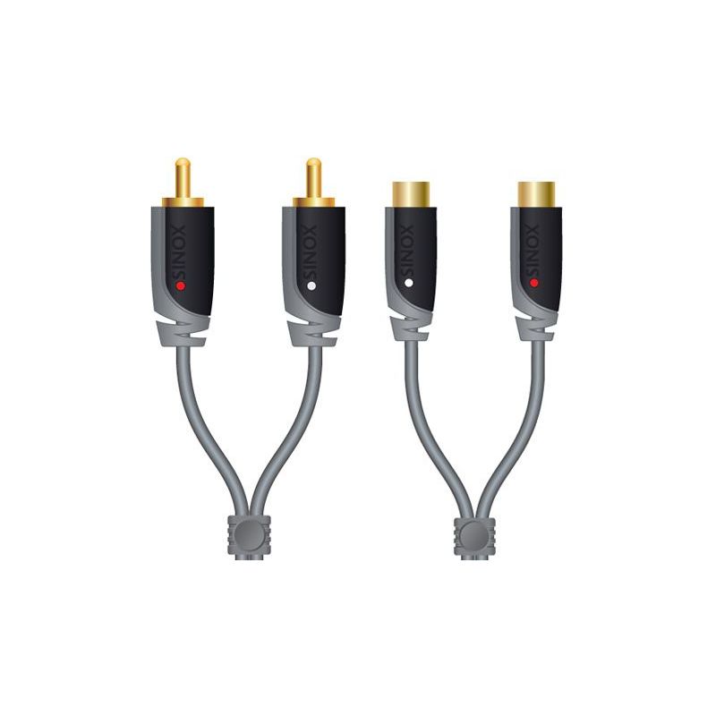 CABLE AUDIO SINOX Cable Audio 2 Rca M - 2 Rca F SXA 4305 CABLE AUDIO SINOX Cable Audio 2 Rca M - 2 Rca F SXA 4305