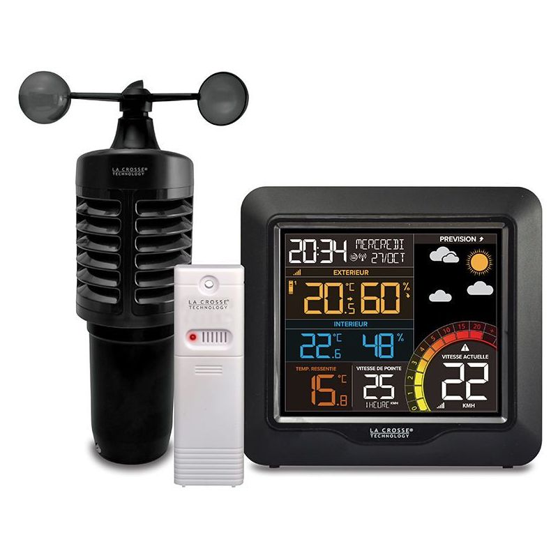 CENTRALE METEO LA CROSSE TECHNOLOGY Station Meteo Coloree Anemomet WS6861-BLA