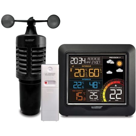 CENTRALE METEO LA CROSSE TECHNOLOGY Station Meteo Coloree Anemomet WS6861-BLA