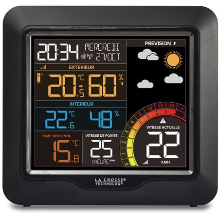 CENTRALE METEO LA CROSSE TECHNOLOGY Station Meteo Coloree Anemomet WS6861-BLA