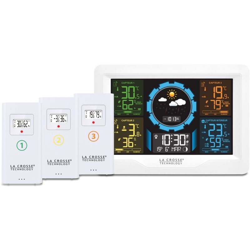 CENTRALE METEO LA CROSSE TECHNOLOGY Station Meteo Radio Pilotee 3c WS6304WHI