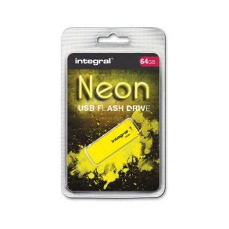 CLE USB INTEGRAL Cle Usb 2 0 64 Go Jaune NEON JAUNE 64 GO