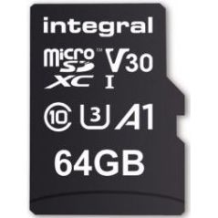 CARTE MICRO SD INTEGRAL MICRO SDXC 64GB UHS1 U1 CL10 V INMSDX64G-100V30