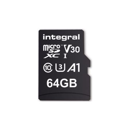CARTE MICRO SD INTEGRAL MICRO SDXC 64GB UHS1 U1 CL10 V INMSDX64G-100V30