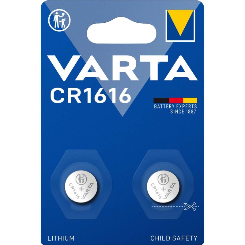 PILE BOUTON VARTA Cr1616 Lithium 3v Blister X2 6616101402 PILE BOUTON VARTA Cr1616 Lithium 3v Blister X2 6616101402
