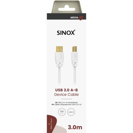 CONNECTIQUE INFORMATIQUE () SINOX Cable Imprimante Usb 2 0 A-b 3 SOC04103