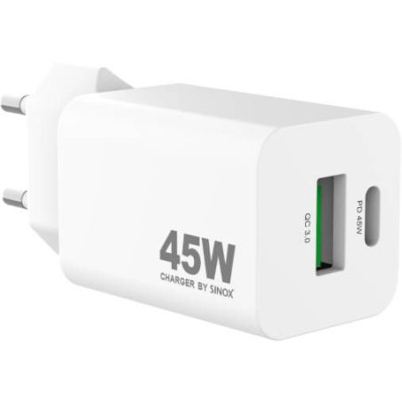 BLOCS MULTIPRISES ET RALLONGES SINOX Chargeur Mural Usb-a+usb-c 45W SXP6045