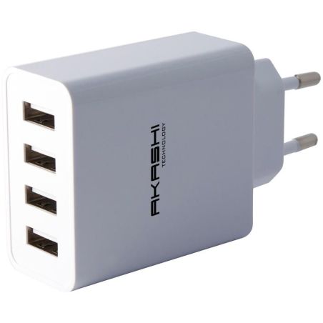 CHARGEUR SECTEUR GSM AKASHI Csecteur Rapide Intelligent 4 ALT 4 USBAC 5 WH
