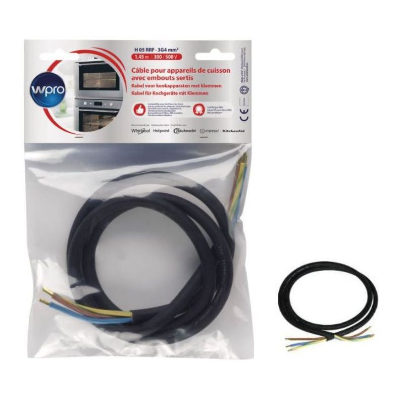 BRANCHEMENT GAZ ET ELECTRIQUE WPRO Cable Elec 1 45m H05 Rrf 3g4 CCB 340/1
