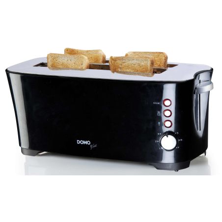 GRILLE PAIN TOASTER DOMO 1350w Large 2fentes 7posit Noi DO961T