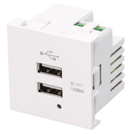 BLOCS MULTIPRISES ET RALLONGES ITC ERARD CONNECT Plastron Charge 2usb A 2x2 1a 722836