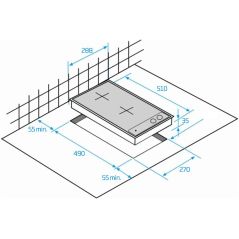 DOMINO VITRO BEKO MENAGER Vitro 2rad Cde Front Cadre Ino HDCC 32200 X