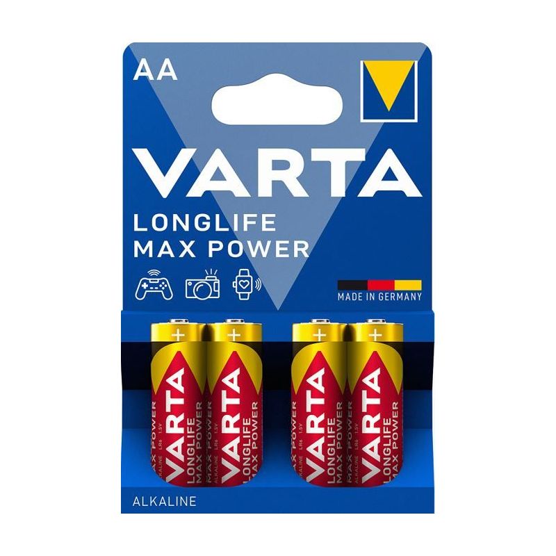 PILE ALCALINE ET PHOTO VARTA Lr06 Longlife Maxpower Blister 4706101404