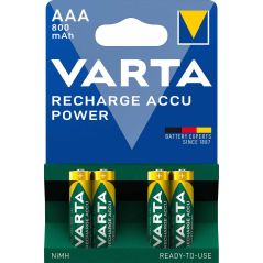 PILE ALCALINE ET PHOTO VARTA Recharg Accu Power AAA 800mah 56703101404
