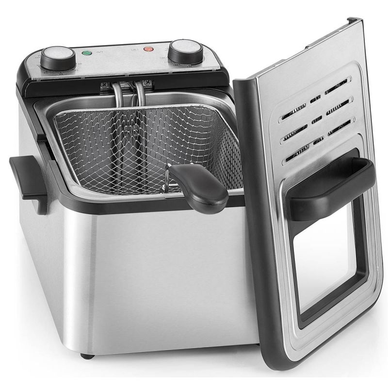 FRITEUSE CLASSIQUE KITCHEN CHEF 4,2lx2 3000w Filtre Inox KCPFR 42 PRO