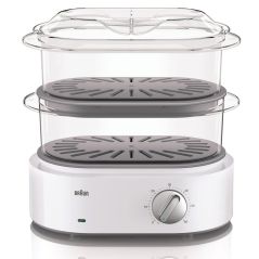 CUISEUR VAPEUR CUISEUR RIZ BRAUN DELONGHI Cuiseur Vap 2paniers 850w Min FS5100WH