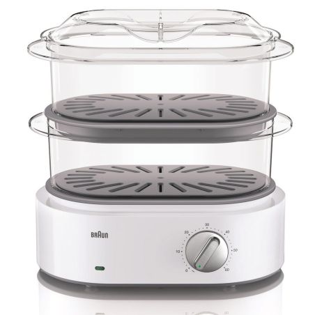 CUISEUR VAPEUR CUISEUR RIZ BRAUN DELONGHI Cuiseur Vap 2paniers 850w Min FS5100WH