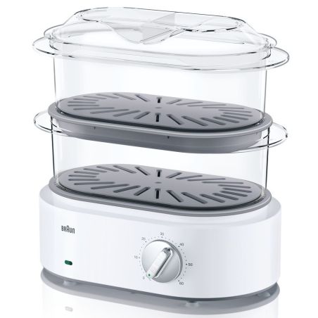 CUISEUR VAPEUR CUISEUR RIZ BRAUN DELONGHI Cuiseur Vap 2paniers 850w Min FS5100WH