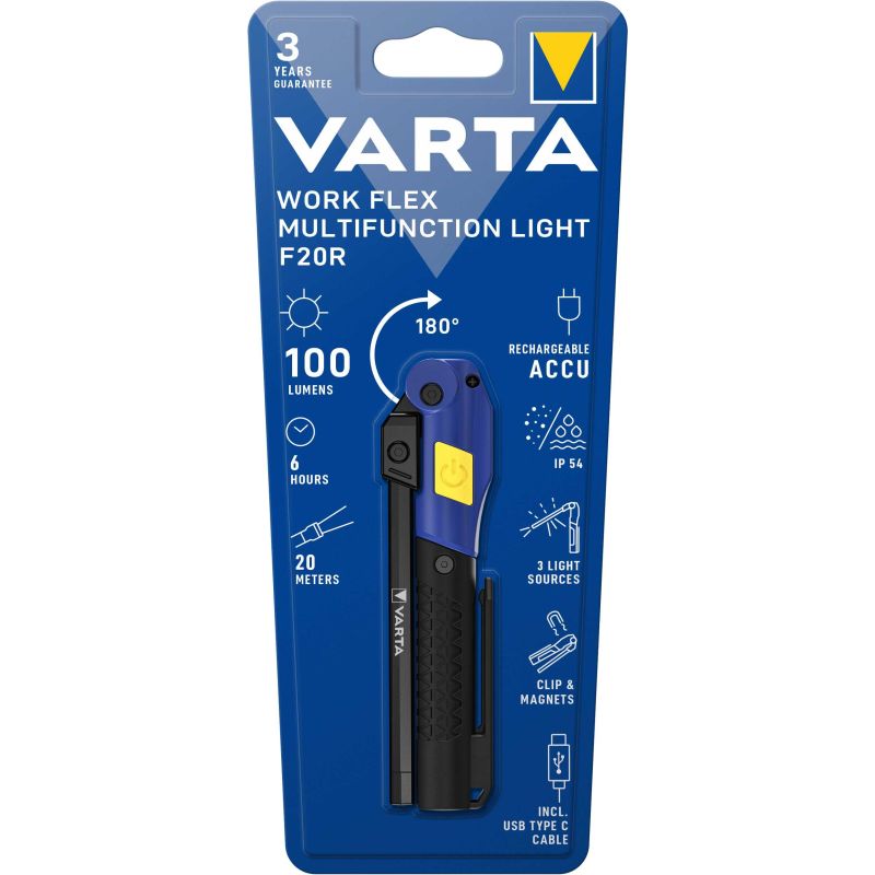LAMPE ET TORCHE VARTA Lampe Multifonctions Workflex 18649101401
