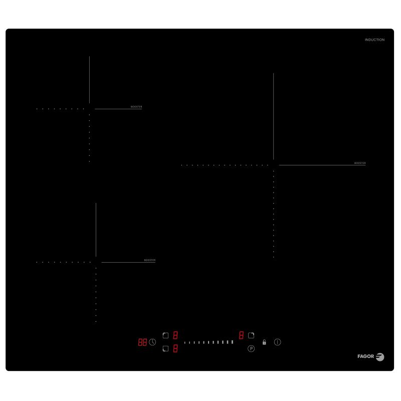 TABLE A INDUCTION FAGOR GEM 3ind 60cm 6600w Slider Noir FAI3537