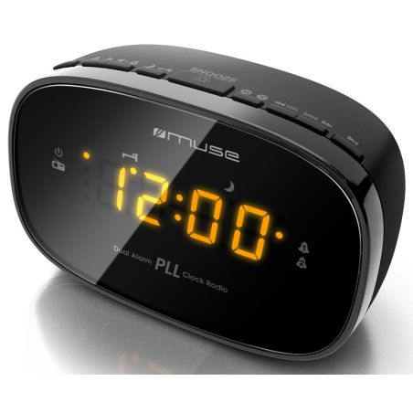 RADIO REVEIL MUSE Reveil Fm Led Ambre Noir M 150 CR