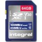 CARTE SECURE DIGITAL INTEGRAL SDXC 64GB CL10 V30 45MB INSDX64G-100V30 CARTE SECURE DIGITAL INTEGRAL SDXC 64GB CL10 V30 45MB INSDX64G-100V30