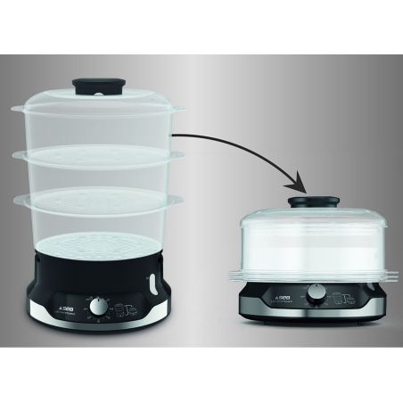 CUISEUR VAPEUR CUISEUR RIZ SEB PEM Cuiseur Vap 9l 3bols 800w Noir VC204800