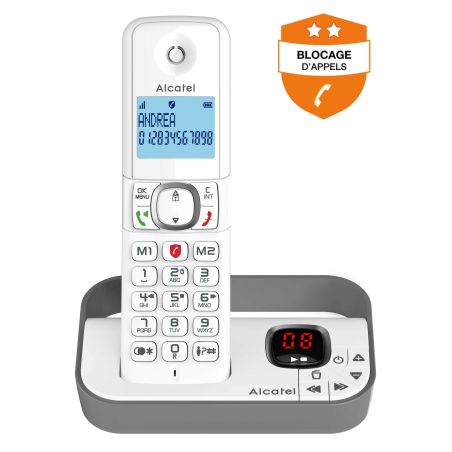 TELEPHONE SANS FIL (TSFISFIL) ALCATEL Dect 100mem Ml Rep14mn Bloc Ap F860VOICEGREY