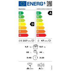 LAVE LINGE INTEGRABLE ELECTROLUX ENCASTRABLE SECH 1551t 84kg Fn Vap 70db A EW8W1684BI
