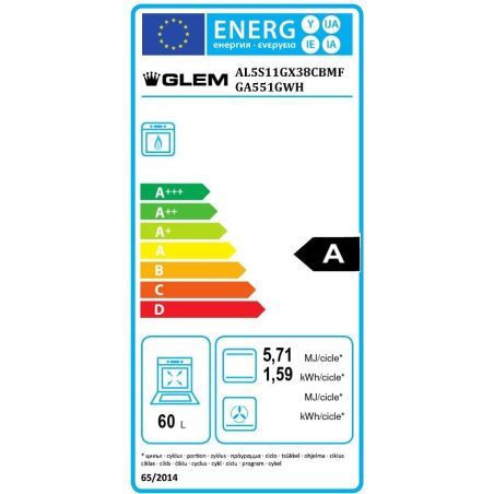 CUISINIERE DESSUS GAZ GLEM 53x50 4gaz Thermoc A Blanc GA 551 GWH