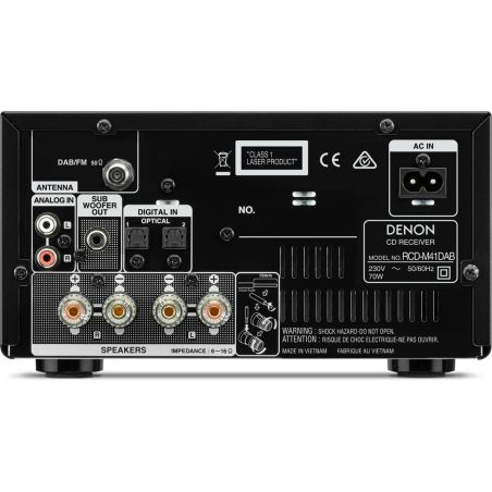 CHAINE MICRO DENON 2x30w Cd Mp3 Wma Fm Rds Bt Dab DM 41 DABSPBKEK