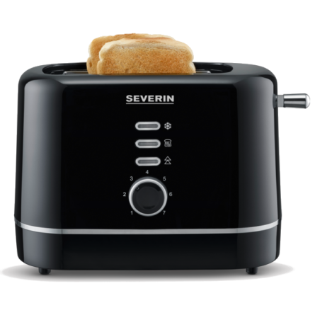 GRILLE PAIN TOASTER SEVERIN 2fentes 850w Elec Noir AT4321