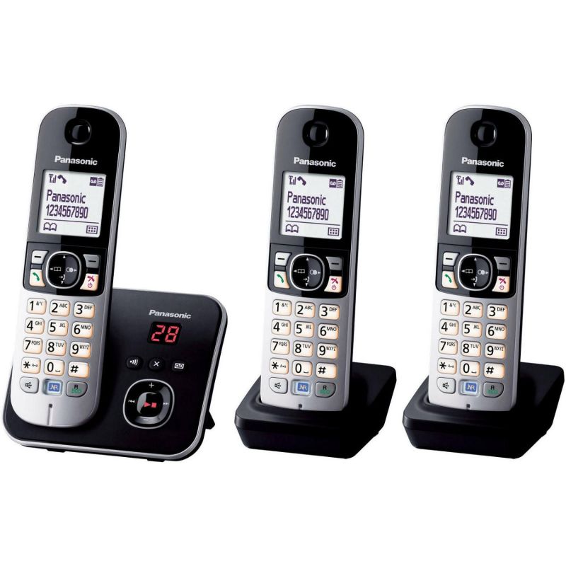 TELEPHONE SANS FIL (TSFISFIL) PANASONIC BRUN Dect Trio 120mem Ml Large Rep3 KXTG 6823 FRB