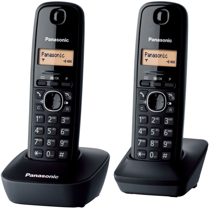 TELEPHONE SANS FIL (TSFISFIL) PANASONIC BRUN Duo 50mem Ecr Large Reveil Noi KXTG 1612 FRH