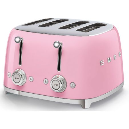 GRILLE PAIN TOASTER SMEG PEM Toaster 4tr 4fentes Rose Chrom TSF 03 PKEU