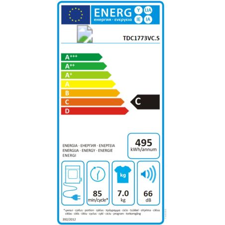 SECHE LINGE PRO ET INTENSIF ASKO Front 7kg Evacuation 17prg Tam TDC1773VCS