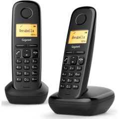 TELEPHONE SANS FIL (TSFISFIL) GIGASET Duo Dect 50mem 1,5 Ret Eclair GIGA A 170 DUO NOIR
